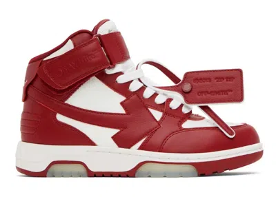 Pre-owned Off-white Off Out Of Office Ooo Mid (women's) Sneakers In White/red