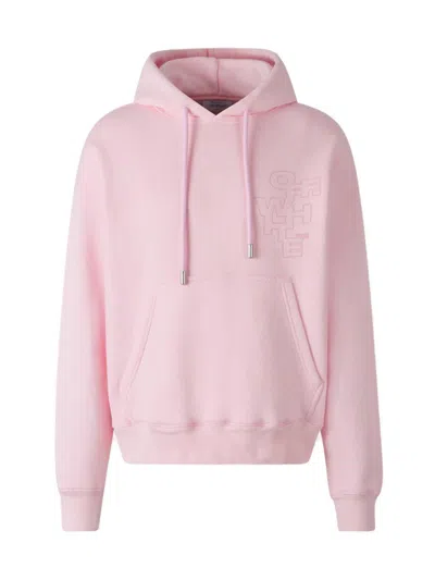 Off-white Cotton Logo Sweatshirt In Chalk Pink