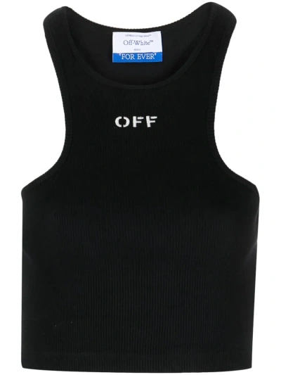 OFF-WHITE OFF-WHITE OFF-PRINT CROPPED TOP