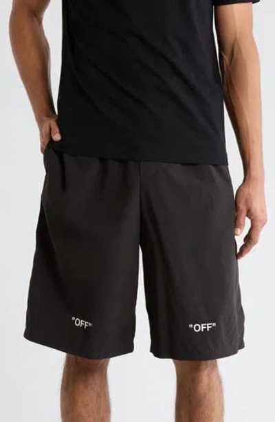 Off-white Off Quote Out Of Water Shorts In Black