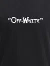 Off-white Quote Design Crew Neck T-shirt With Visual Contrast