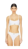 Off-white White/black Off Rib Bralette In White & Black