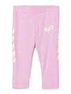 Off-white Logo-print Straight-leg Leggings In Pink