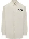 Off-white Ff Print Oversized Poplin Shirt In White