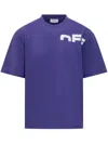 Off-white Short-sleeved T-shirt With Logo In Blue
