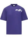 Off-white Short-sleeved T-shirt With Logo In Deep Blue