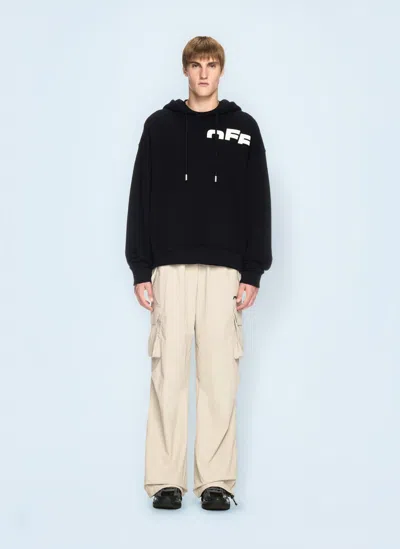 Off-white Off Split Hooded Sweatshirt In Black