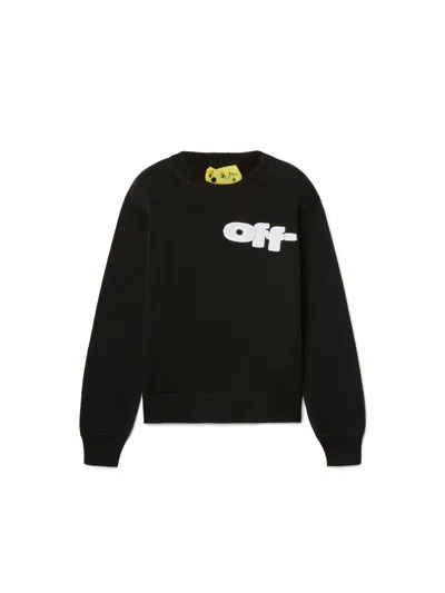 Off-white Off Split Sweater In Black