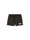 Off-white Kids Black Off Split Swim Shorts In Black