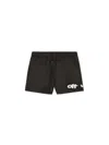 Off-white Kids Black Off Split Swim Shorts In Black