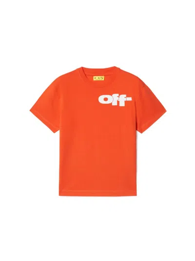 Off-white Kids' Type Graphic T-shirt In Orange