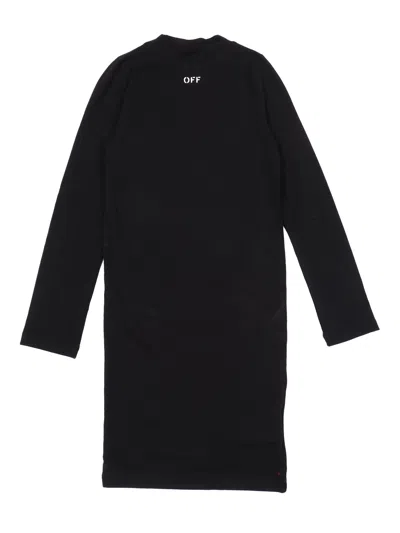 Off-white Kids' Off Stamp 2nd Skin Dress Black - White