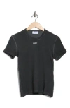 Off-white Off White Slim Fit Ribbed T Shirt For In Gray