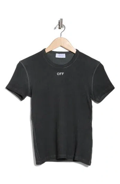 Off-white Off Stamp Basic Rib T-shirt In Gray