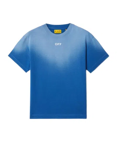 Off-white Off Stamp Bleach T-shirt In Blue