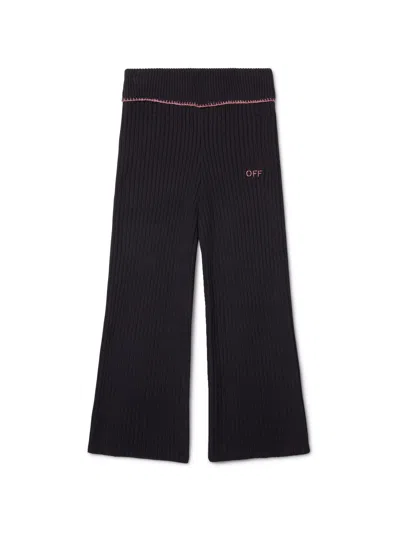 Off-white Off Stamp Clear  Rib Pant In Black