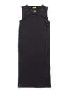 Off-white Off-stamp Ribbed Dress In Black