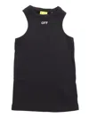 Off-white Off Stamp Clear Ribbed Tank Black - Whit In Black