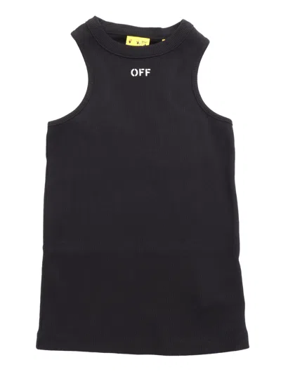OFF-WHITE OFF STAMP CLEAR RIBBED TANK BLACK - WHIT