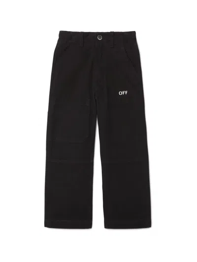 Off-white Off Stamp Clear Worker Pant In Black