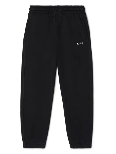 Off-white Kids' "off Stamp" Plain Sweatpant In Black