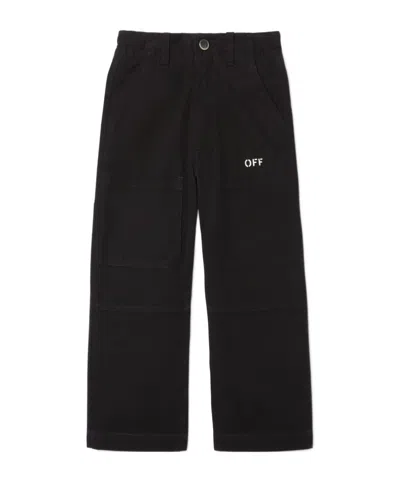 OFF-WHITE OFF-WHITE KIDS OFF STAMP PRINTED STRAIGHT LEG TROUSERS