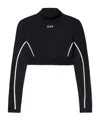 Off-white Logo-embroidered Performance Crop Top In Black