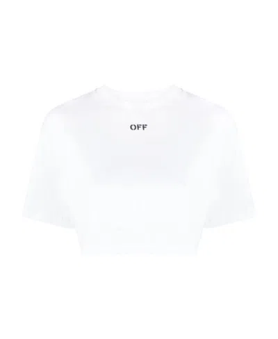 OFF-WHITE OFF-WHITE OFF-STAMP CREWNECK CROPPED T-SHIRT