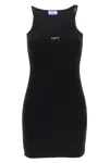 Off-white Sleek Rowing Form Fitting Polyamide Mini Dress