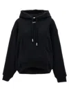 Off-white Stamped Drawstring Hoodie With Kangaroo Pocket