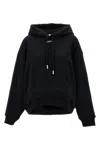 Off-white Stamped Drawstring Hoodie With Kangaroo Pocket In Black