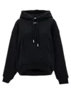 Off-white Stamped Drawstring Hoodie With Kangaroo Pocket In Black