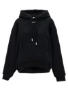 Off-white Stamped Drawstring Hoodie With Kangaroo Pocket In Black