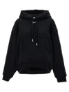 Off-white Stamped Drawstring Hoodie With Kangaroo Pocket In Black