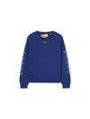 Off-white Off Stamp Knit Crew Sweater In Blue