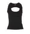 Off-white Layered Sleeveless Top With In Black