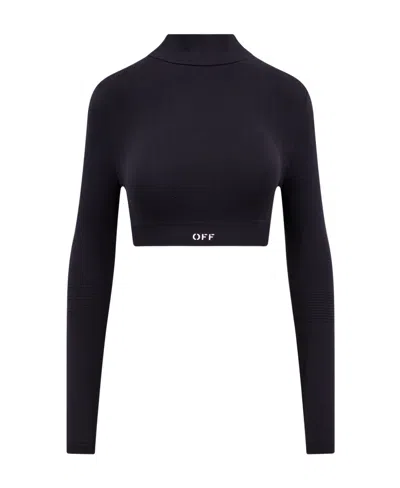 Off-white Off Stamp Long-sleeve Top In Black
