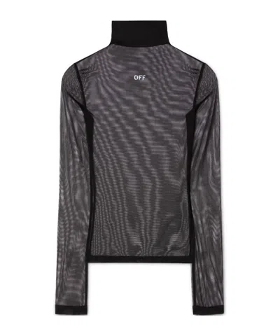 OFF-WHITE OFF-WHITE OFF STAMP MESH LONG-SLEEVED TOP