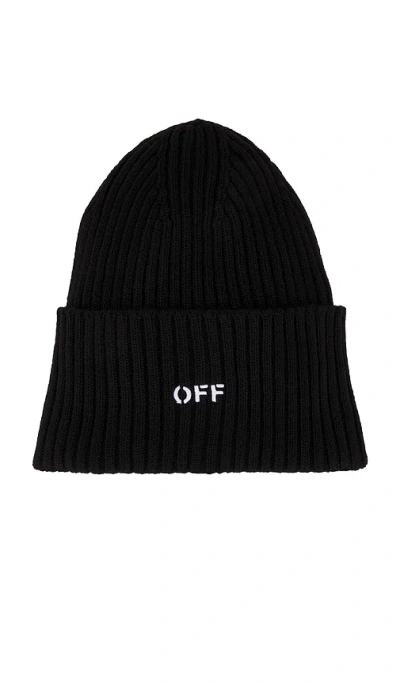 Off-white Off Stamp Loose Knit Beanie Black White