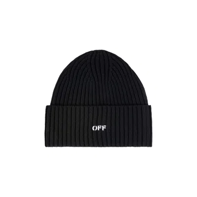 Pre-owned Off-white Off Stamp Loose Knit Beanie 'black/white' | Men's Size Onesize
