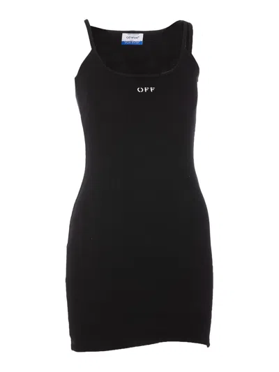 Off-white Off Stamp Mini Dress In Black