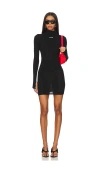 Off-white Off White Knitted Mini Dress With Off Logo In Black & White