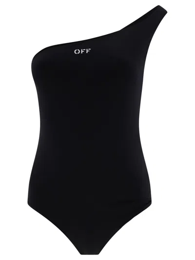 OFF-WHITE OFF-WHITE "OFF STAMP" ONE-SHOULDER SWIMSUIT