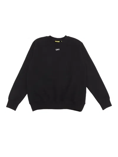 OFF-WHITE OFF STAMP PLAIN CREWNECK BLACK - WHITE