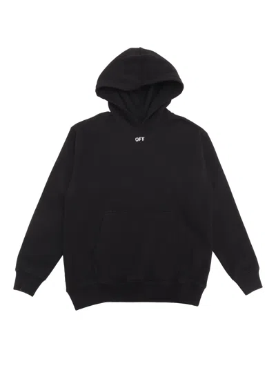 OFF-WHITE OFF STAMP PLAIN HOODIE BLACK - WHITE