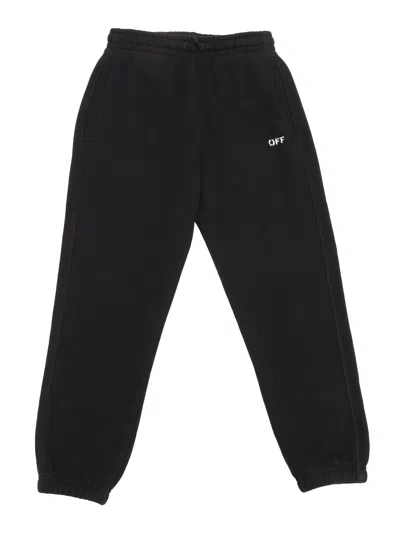 OFF-WHITE OFF STAMP PLAIN SWEATPANT BLACK - WHITE