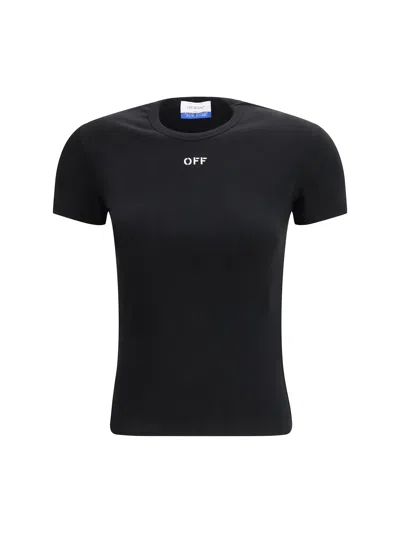 Off-white Off Stamp Rib Basic T-shirt In Black