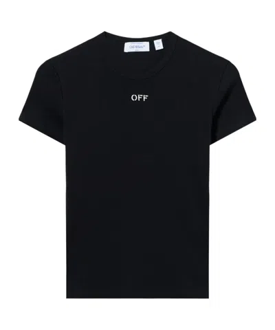 Off-white Off Stamp Rib Basic T-shirt In Black
