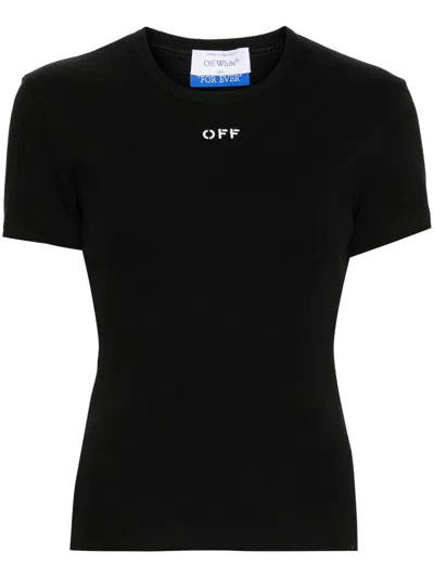 Off-white Off Stamp Rib Basic Tee Black White