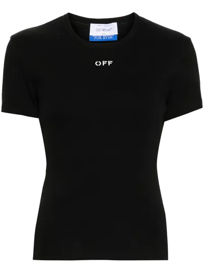 Off-white Off White Off Stamp Rib Basic Tee Black White
